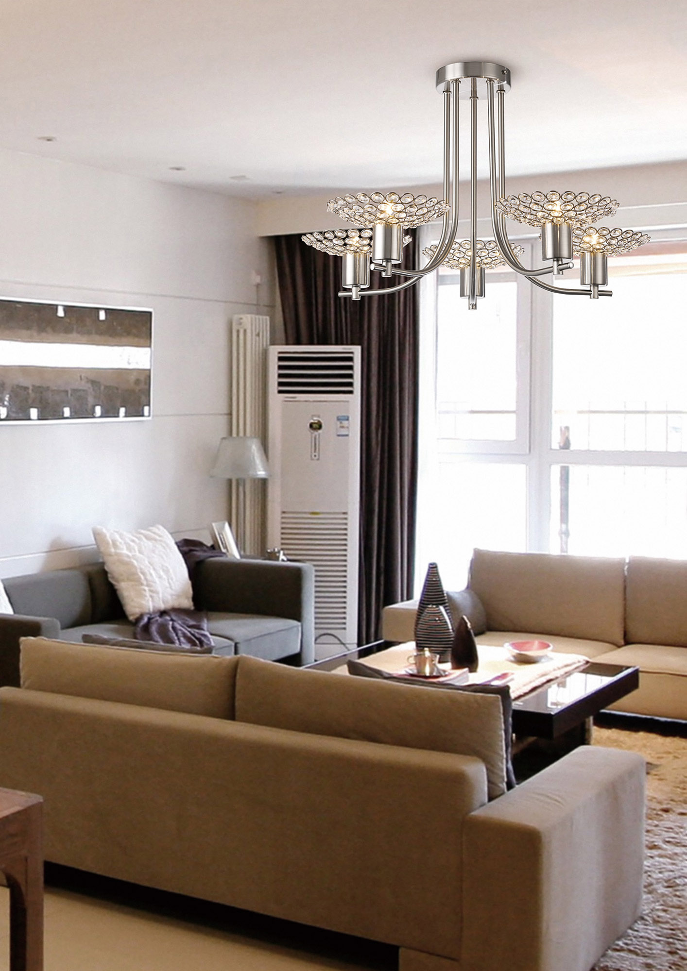 Ellen Ceiling Lights Diyas Semi Flush Fittings